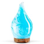 Porseme 150ml Essential Oil Diffuser Glass Color Changing Aroma Air Diffusers Aromatherapy Ultrasonic Cool Mist Humidifier 6 Running Hours Waterless Auto-Off for Sleeping Yoga Office Spa (Blue Wave)