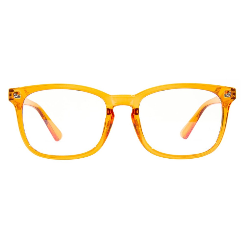 MAXJULI Blue Light Blocking Glasses,Computer Reading/Gaming/TV/Phones Glasses for Women Men(Gloss Orange)