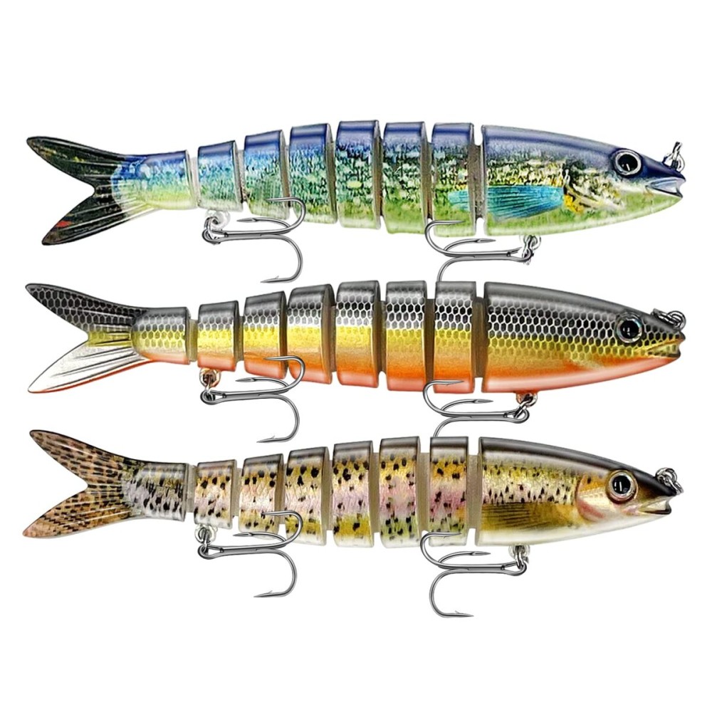 Fishing Lures Multi Jointed Fish Fishing Kits, Slow Sinking Lifelike Swimbaits Crankbaits Hard Baits Lure Set, Fishing Gear for Bass Trout Pike Walleye, Freshwater Saltwater Predator Bait