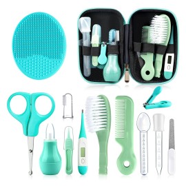 Baby Grooming Kit, Infant Safety Care Set with Hair Brush Comb Nail Clipper Nasal Aspirator,Baby Essentials Kit for Newborn Girls Boys