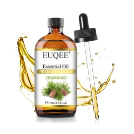EUQEE Cedarwood Essential Oil 118mL Pure Cedarwood Oil Premium Essential Oil for Diffuser, Humidifier - with Glass Dropper (4fl.oz)