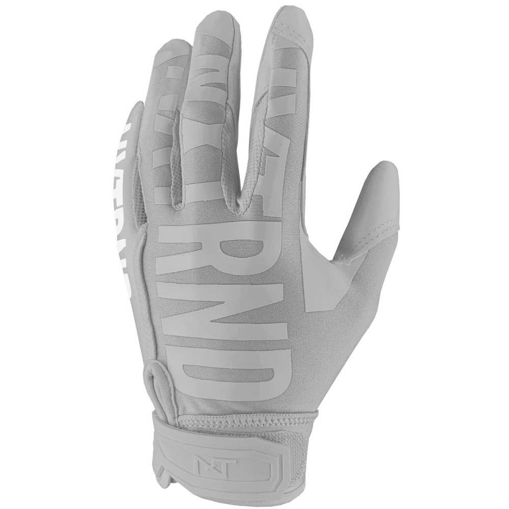 Nxtrnd G1 Men\'s Football Gloves, Adult Sticky Receiver Gloves (Grey, X-Large)