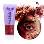 DAGEDA Body Glitter Gel, Face Glitters Body Gel Sequins Shimmer Liquid Eyeshadow, Chunky Glitter for Face Hair Nails, Holographic Cosmetic Laser Powder Festival Glitter Makeup 50ml(Red)