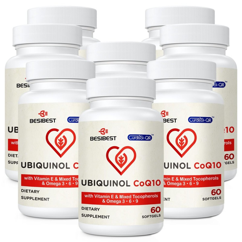 Ubiquinol CoQ10-600mg-Softgel, Active Coq10 Ubiquinol Supplement with Vitamin E & Omega 3, 6, 9, High Absorption-Coenzyme-Q10, Powerful Antioxidant for Energy Production, Tested, 480 Count