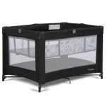 Dream On Me Zazzy Portable Playard with Bassinet in Black, Lightweight Packable and Easy Setup Baby Playard with Mattress and Travel Bag