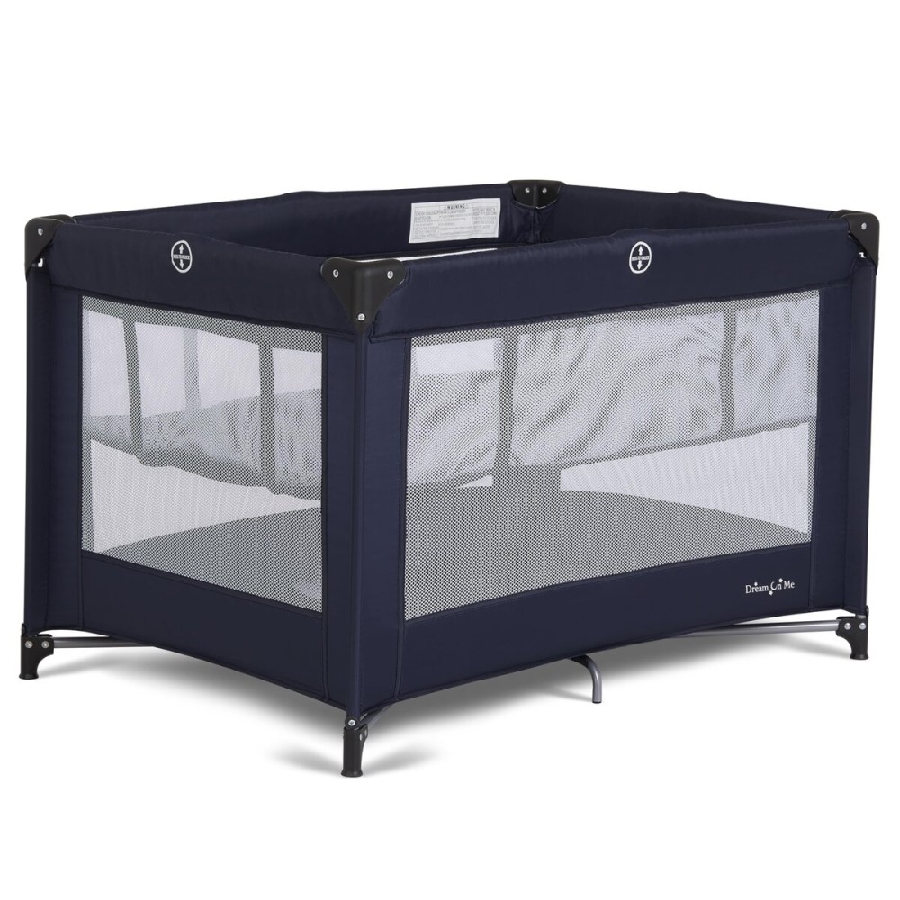 Dream On Me Zazzy Portable Playard with Bassinet in Navy, Packable and Easy Setup Baby Playard, Lightweight and Portable Playard for Baby with Mattress and Travel Bag
