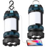 2 Pack Camping Lantern, Outdoor LED Camping Light, Rechargeable Flashlights with 1000LM, 6 Modes, 4000mAh Power Bank, IPX5 Waterproof Portable Emergency Camp Light for Hurricane Survival - Blue