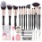 111 30Pcs Black makeup brushes and makeup sponges makeup tool set makeup brushes set natural synthetic eye shadow foundation make-up facial mixed powder blusher concealer eye makeup brush set