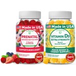 Lunakai Prenatal and Vitamin D3 Gummies Bundle - Pregnancy Multivitamin Gummy with Iron & Folic Acid - Immunity, Bone and Mood Support Supplement for Adults - 30 Days Supply