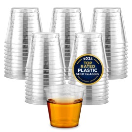 Stock Your Home 250 Pack Mini Plastic Shot Glasses (1oz) Clear Disposable Cups for Jello Shots, Wine Tasting, Liquor, Whiskey, Pudding, Sample Cup for Halloween and Elegant Parties