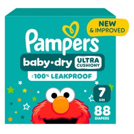 Pampers Diapers - Baby Dry - Size 7, 88 Count, Absorbent Disposable Infant Diaper (Packaging May Vary)
