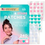 LivaClean 240 CT Heart & Star Pimple Patch w/Salicylic Acid & Tea Tree Oil, Pimples Patches, Pimple Patches Heart, Hydrocolloid Cute, Zit Patch, Cute Acne
