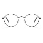 Cyxus Blue Light Blocking Glasses Round Retro Computer Eyewear Lightweight Black Metal Frame Glasses for Women Men, Anti Digital Eye Strain Headache