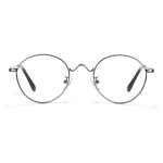 Cyxus Blue Light Blocking Glasses Round Retro Computer Eyewear Lightweight Black Metal Frame Glasses for Women Men, Anti Digital Eye Strain Headache Grey
