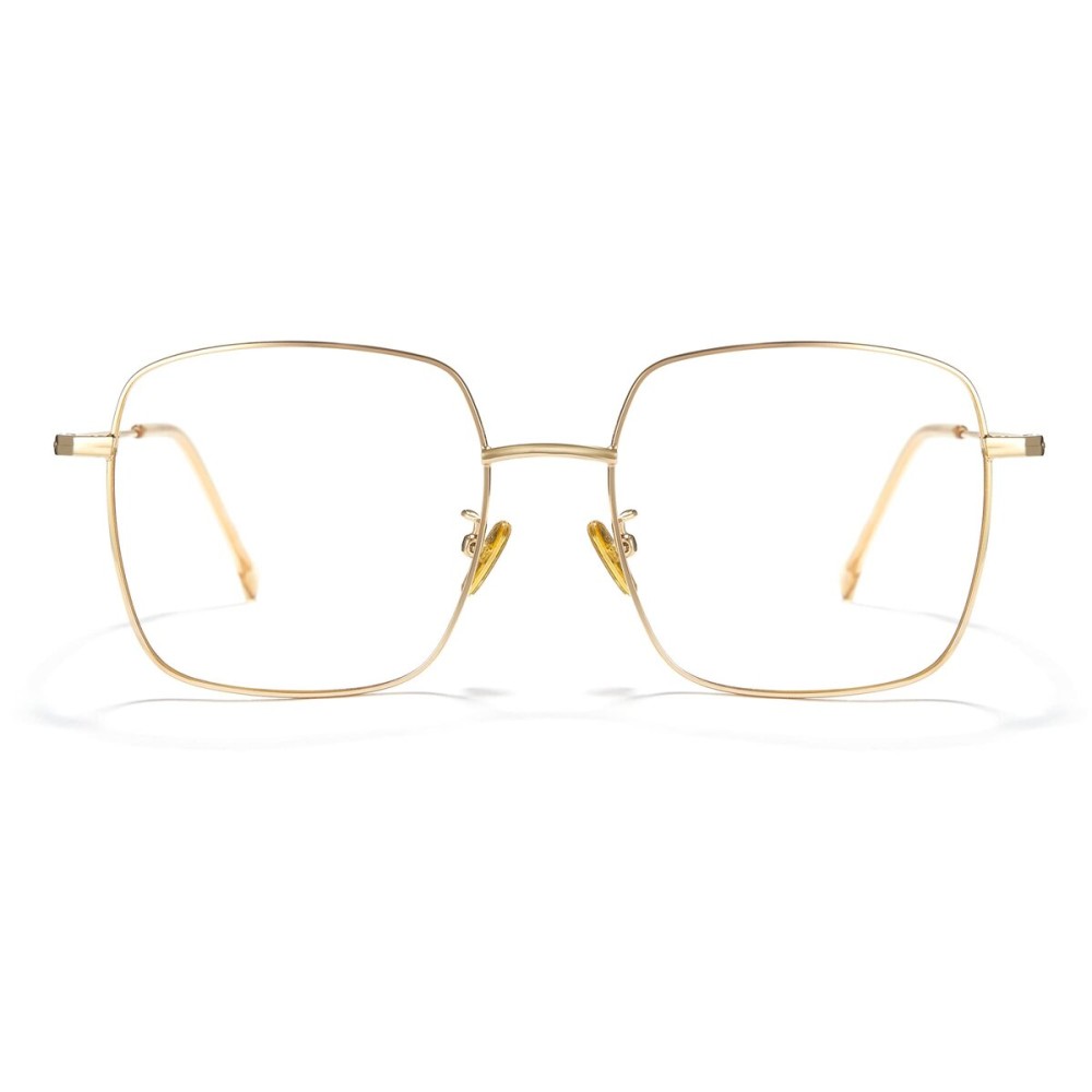Cyxus Square Blue Light Glasses for Women Men UV Blocking Computer Glasses Anti Eyestrain Eyewear Metal Wire Eyeglasses Gold Frame