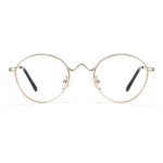 Cyxus Blue Light Blocking Glasses Women Men, Pan-to Style 70s Retro Looks Vintage Round Wire Eyeglasses Business Computer Use 8702