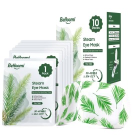 BeHoomi Steam Eye Mask, 10 Packs Heated Eye Mask, Self Heating Disposable SPA Warm Compress for Eyes Sleep Mask, Travel Essentials & Relaxation Gifts, Stocking Stuffers (Tea Tree Scent)