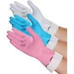 HSL Household Cleaning Gloves - Reusable Kitchen Dishwashing Gloves with Latex Free, Cotton lining, Waterproof, Non-Slip (Small, 3 Pairs)