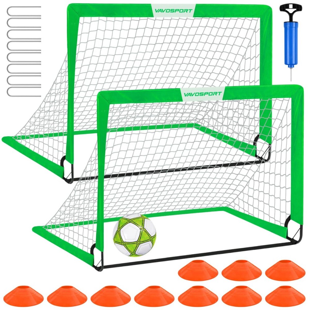 Kids Soccer Goals for Backyard Set - 2 of 4\' x 3\' Portable Soccer Goal Training Equipment, Pop Up Toddler Soccer Net with Soccer Ball, Soccer Set for Kids and Youth Games, Sports