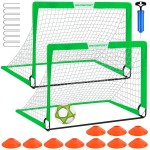 Kids Soccer Goals for Backyard Set - 2 of 4\' x 3\' Portable Soccer Goal Training Equipment, Pop Up Toddler Soccer Net with Soccer Ball, Soccer Set for Kids and Youth Games, Sports