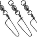 Dr.Fish 50 Pack Fishing Snap Swivels Ball Bearing Swivels Fishing Tackle Saltwater & Freshwater Coast-Lock Lure Snap Clips Terminal Tackle Line Leader Connector Accessories 26LB