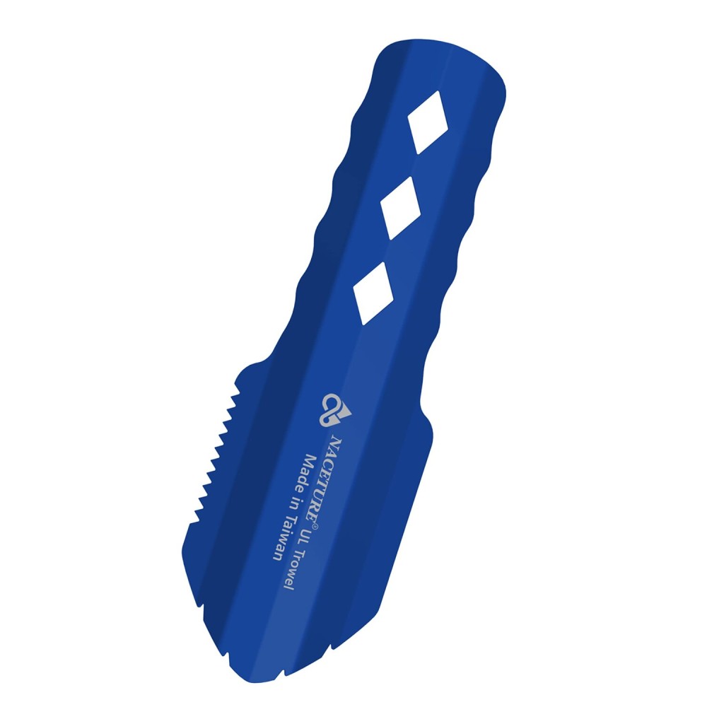 NACETURE Ultralight Backpacking Trowel Aluminum Shovel Small Potty Multitool with Longer Handle Design Essential for Hiking, Camping and Survival Bags (Blue 1 Pack)