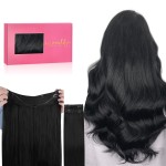 WENNALIFE Wire Hair Extensions (Increase 50% Lifespan) Real Human Hair 12 inch 100g Jet Black Remy Hair Invisible Transparent Wire Fish Line Straight Reusable Natural