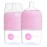 PopYum 5 oz Pink Anti-Colic Formula Making/Mixing/Dispenser Baby Bottles, 2-Pack with 1 Slow Flow Nipples, 150 ml, BPA-Free, Natural Latch