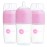 PopYum 9 oz Pink Anti-Colic Formula Making/Mixing/Dispenser Baby Bottles, 3-Pack with 2 Medium Flow Nipples, 260 ml, BPA-Free, Natural Latch