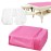 Uralili 100 Pieces Disposable Non Woven Massage Table Sheets Set Include 50 Pieces 31x71 Inches Soft Massage Bed Sheet & 11x14 Inches Face Cradle Covers For Massage Beauty Salon - Pink