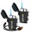 Torch Lighter, 2 Pack Butane Windproof Outdoor Gas With Adjustable Jet Flame, for Fireplace Fireworks Grill Camping BBQ, Gifts for Men (Without Gas) (Black+Black)