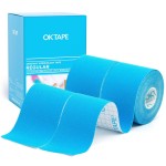 OK TAPE Regular Original Cotton Kinesiology Tape (2 Pack), Elastic Water Resistant Therapeutic Athletic Tape, Latex Free, Injury Recovery, Uncut K Tape 2in16.4ft - Light Blue