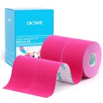 OK TAPE Regular Original Cotton Kinesiology Tape (2 Pack), Elastic Water Resistant Therapeutic Athletic Tape, Latex Free, Injury Recovery, Uncut K Tape 2in16.4ft - Pink