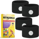 HIONXMGA 2 Pairs Motion Sickness Bands - Natural Anti Nausea Acupressure Wristbands for Morning & Motion Sickness Relief - Ideal for Car, Cruise & Flight Travel - for Adults and Kids