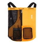 WANDF Swim Bag Mesh Drawstring Backpack with Wet Pocket Beach Backpack for Swimming, Gym, and Workout Gear(XL-Orange)