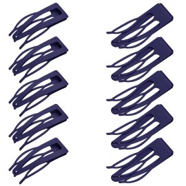 Chinco 24 Pcs Double Grip Hair Clips Metal Snap Clips Women Barrettes for Hair Making, Salon Supplies(Navy Blue,2 Inch)