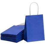 SUNCOLOR Mini Blue Gift Bags with Handles 25-Piece 6 Mini Goodie Bags (Navy Blue, Solid, Versatile Occasions, Perfect for Father\'s Day, Graduations, Birthday Parties)