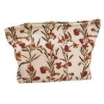 SxoSyo Cosmetic Bags for Women Makeup Bag Large Capacity Purse Travel Toiletry Zipper Storage Pouch Make up Brushes Organizer for Gifts (flowers and plants, Beige)