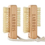 Larbois Nail Brush for Cleaning Fingernails, 2Pack Wooden Nail Brushes Fingernail Brush for Cleaning Nail Scrub Brush Two-Sided with Hanging Rope (Beechwood)