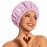 Reusable Shower Cap for Women, Large Waterproof Shower Essentials Bonnet Washable Elastic Band Bath Hair Wrap Hat for Long Hair, Braids(Purple)