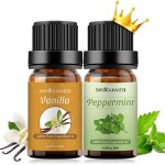 Sedbuwza Vanilla Peppermint Essential Oil Set, Vanilla Fragrance Oil Peppermint Scent Oil Set for Diffuser, Aromatherapy, Massage, Soap, Candle Making 2 x 10 ml