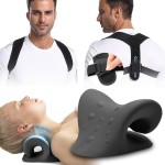 iBYWM Neck Stretcher & Posture Corrector for Women and Men, Cervical Traction for Spine Alignment, Adjustable Upper Back Brace & Elastic Support for Shoulder Back Pain Relief (Black)