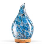 Porseme 280ml Glass Essential Oil Diffuser Aromatherapy Ultrasonic Cool Mist Humidifier 7 Running Hours Waterless Auto-Off Air Diffusers for Sleeping, Yoga, Office Working, Spa and Rest (Light Blue)