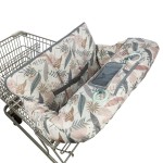 Shopping Cart Cover for Baby, 2 in 1 High Chair Cover for Restaurant seat & Grocery Cart Cover for Babies, Thick Padded with Clear Phone Pouch, Machine Washable, Leaves