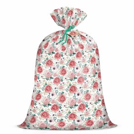 WRAPAHOLIC 56 Large Plastic Gift Bag - Pink Floral Jumbo Bike Bag Gift Wrap for Birthdays, Mother\'s Day, Wedding, Baby Shower, Parties, or Any Occasion - 56 H x 36 W
