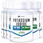 HealthFare Potassium Iodide Tablets | 130 mg | 360 Fast-Dissolving Tablets (6 Pack) | Ki Pills | Long Shelf Life | Non-GMO