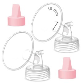 Maymom Pump Part Compatible with Spectra/Ameda Luna Pumps, Syngery Gold; Incl Wide Mouth Flange 19 mm Valve; Not Original Spectra Flange; Replaces Spectra S1 S2, Plus Shield, Pump Parts, Accessories