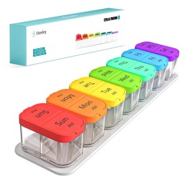 Daviky Pill Organizer, Large Daily Pill Organizer, XL Pill Box 2 Times a Day, Extra Large Weekly Pill Organizer Twice a Day, Pill Cases Organizers 7 Day AM PM, Large Pill Box Pill Holder