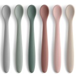 6-Piece Silicone Baby Feeding Spoons, First Stage Infant Spoons, Soft-Tip Easy on Gums I Baby Training Spoon | Infant Utensils Feeding Supplies, Dishwasher & Boil-proof