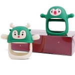 Smily Mia Baby Christmas Stocking Stuffers, Baby Teething ToysPenguin Teether for 0-6M, Reindeer Chew Toys for 3-6M,Teething Mittens for 6-12M Babies, My First Christmas Gift, Pine Green